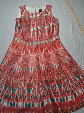 Sleeveless Coral Patterned Summer Dress - Gabby Style